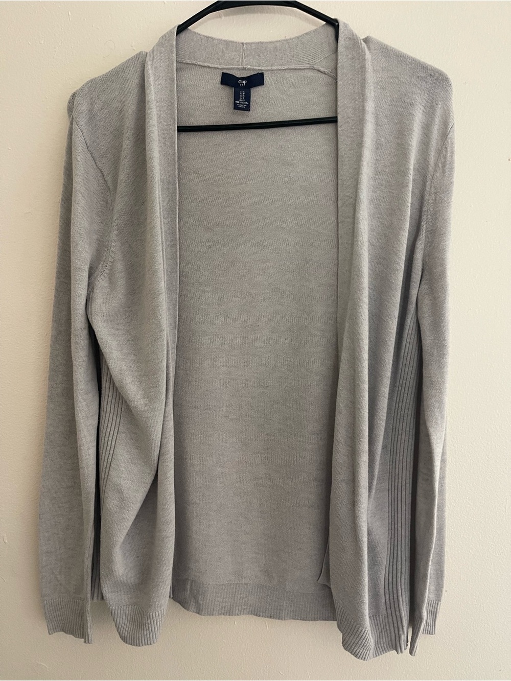 Gap Gray Open Front Long Sleeve Knit Cardigan Sweater Size Small